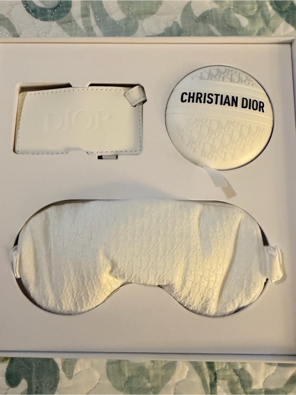 Dior Platinum Birthday Gift White Luxury Eye Mask and Accessory Set